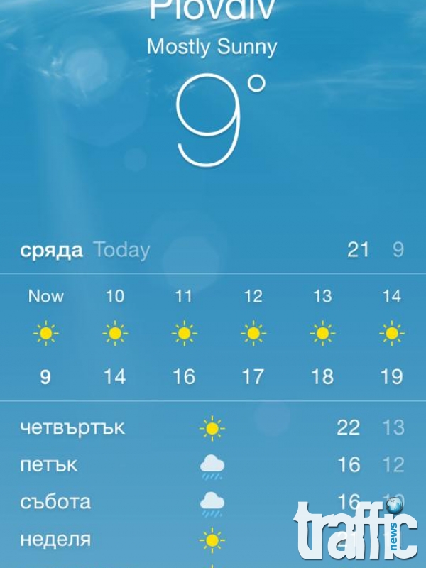 Температурата в Пловдив тази сутрин  - 9 градуса!