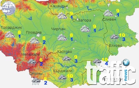 Утре ще е от минус 2 до 10 градуса