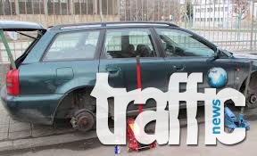 Откраднаха 4-те гуми на автомобил в Пловдив