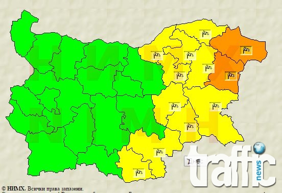 Оранжев код за бурен вятър в 2 области