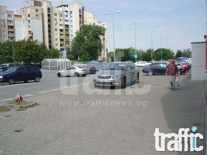 Наглец превзема тротоар при изобилие от свободни паркоместа СНИМКИ