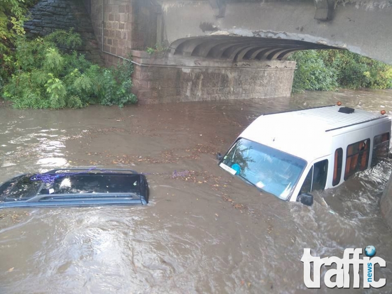 Апокалипсис в Плевен! Водата покри колите, бурята събори дървета СНИМКИ