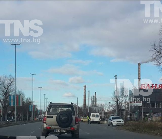 Патрулка на един от изходите на Пловдив