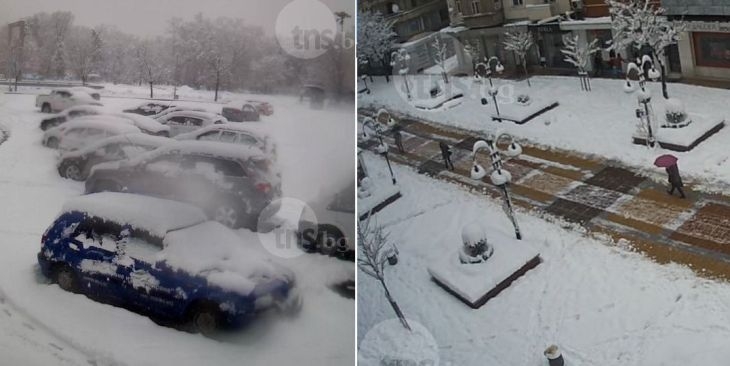 В Пловдив е паднал повече сняг от София, покривката достига 30 см! СНИМКИ