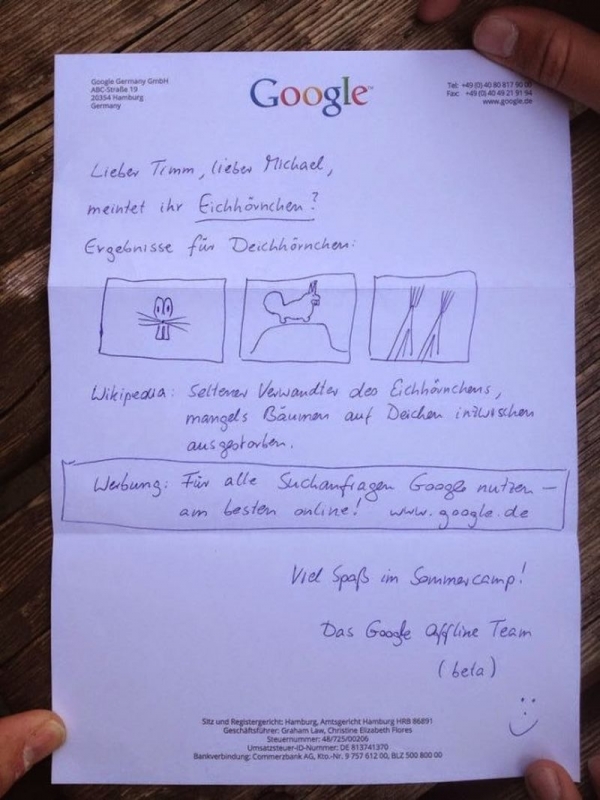 Баща и син изпратиха въпрос на Гугъл по пощата. Вижте как им отговориха!