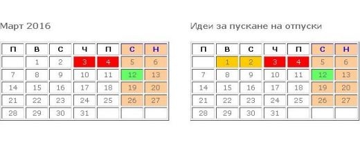 Вижте колко дни ще почиваме около 3 март и кога ще отработваме