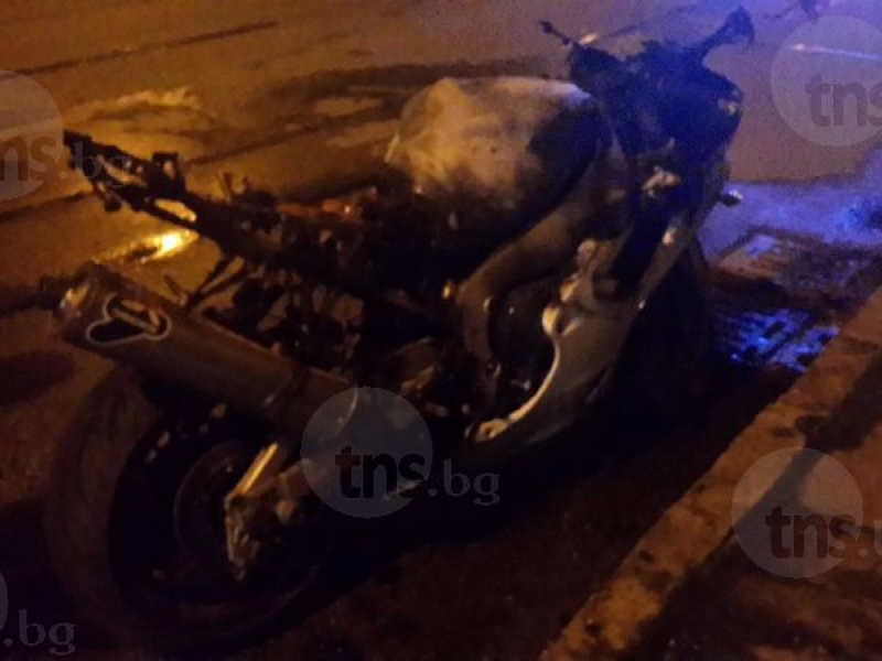 Полицаи прибраха собственика на пламналия на надлез Родопи мотор СНИМКИ и ВИДЕО