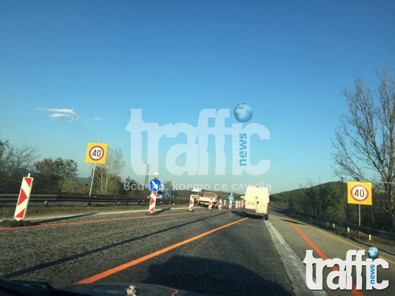 И това лято тапи по магистралата край Пловдив заради ремонти