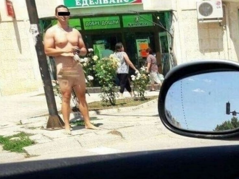 Общинар се хвърли дибидюс гол в центъра на Каварна СНИМКА