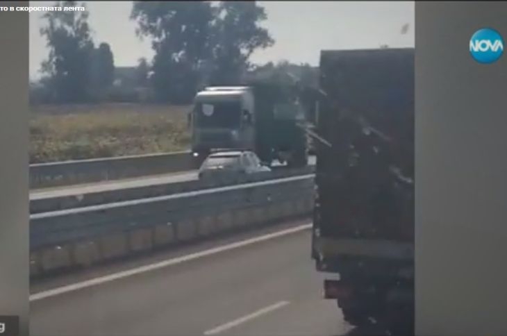 Камикадзе лети в скоростната лента в насрещното движение на магистрала Тракия ВИДЕО