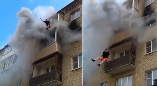Семейство скочи от апартамента си заради голям пожар СНИМКИ