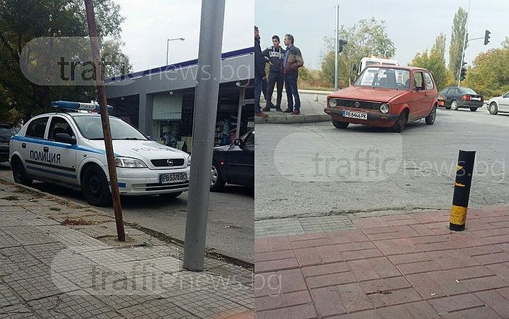 Пловдивски ученик без книжка и с нелегална кола катастрофира, след което избяга СНИМКИ