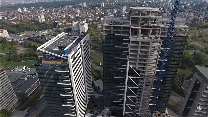 Вижте от дрон строежа на най-високата сграда в България ВИДЕО