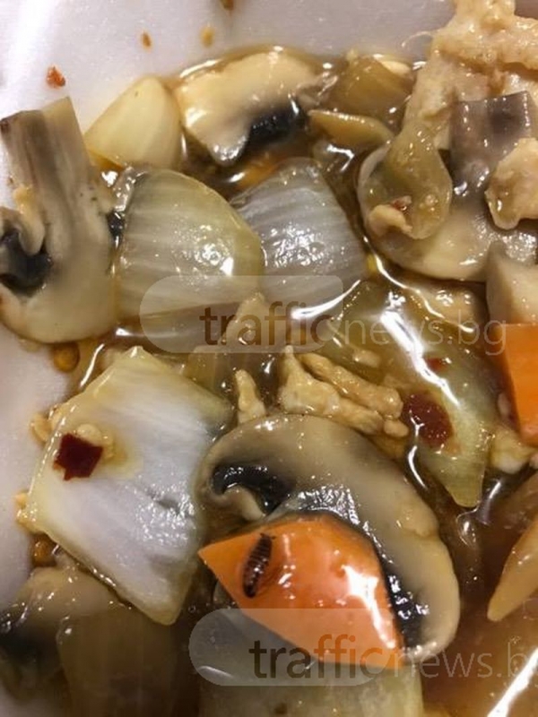 Хлебарка изпълзя от вечерята на пловдивчанка, поръчана от китайския ресторант в Тракия СНИМКИ