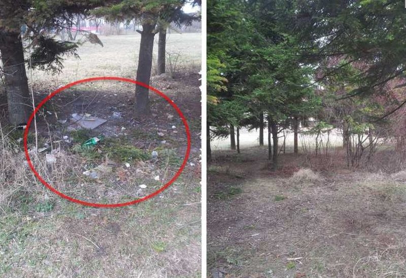 Похвално! Младеж сам почисти градинката зад общежитието си СНИМКА