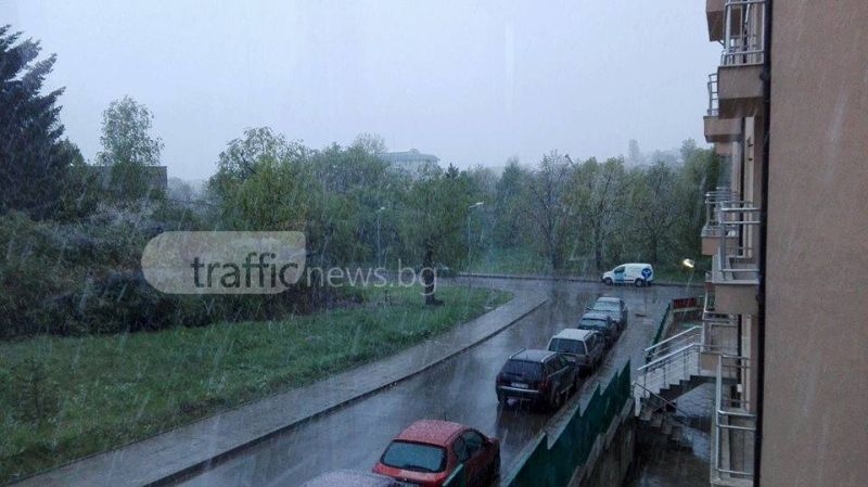 Априлски сняг заваля в София СНИМКИ