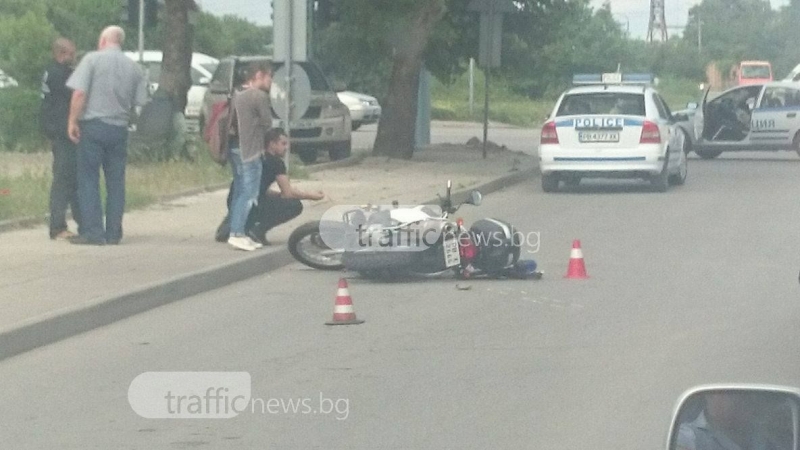 Блъснатият пловдивски полицай се размина със счупен крак СНИМКА
