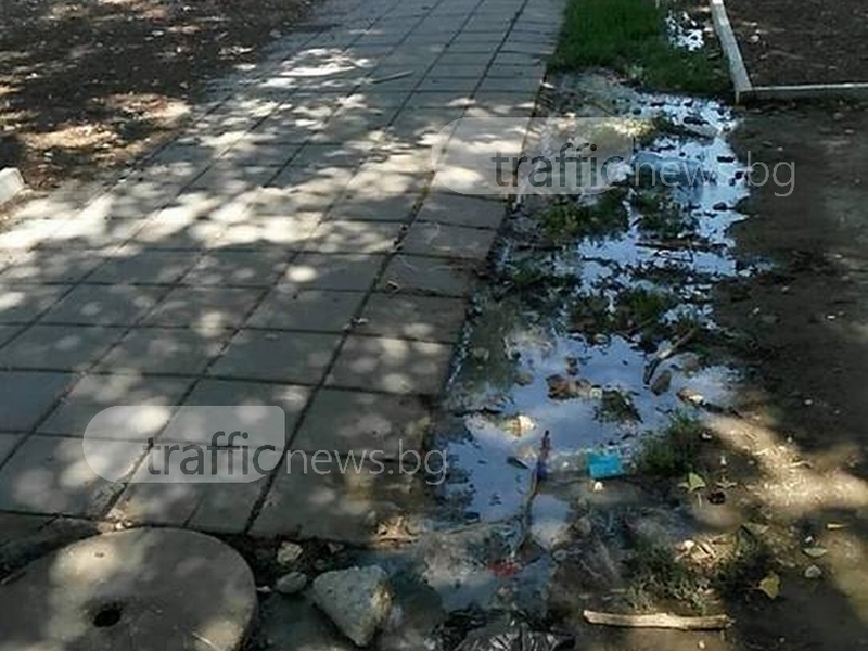 Воня от канализацията мъчи хората на детска площадка в Прослав СНИМКИ