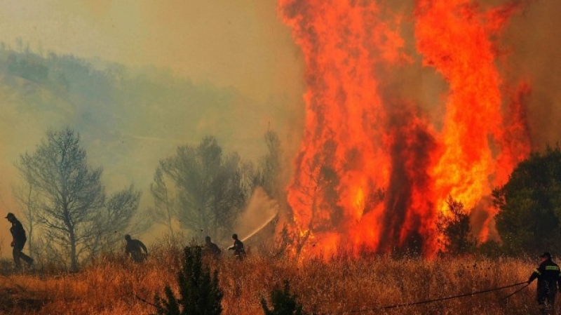 Огромен пожар бушува до Красновски минерални бани! Шест пожарни и хеликоптер се борят със стихията СНИМКА