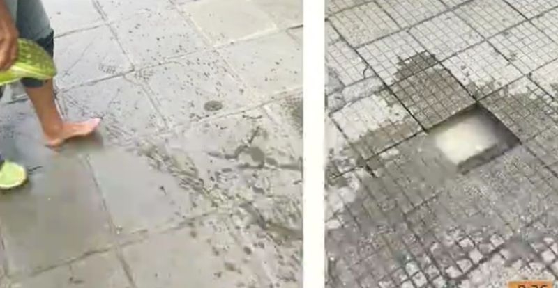 Абсурд! Пешеходец пропадна в зейнала дупка с вряла вода на оживена улица ВИДЕО