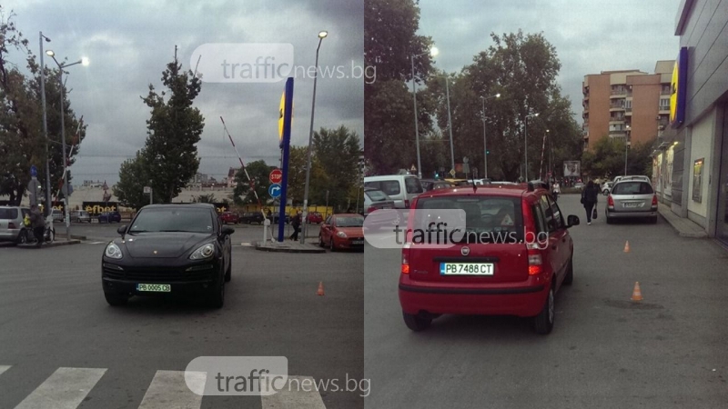 Шофьор на порше паркира като цар пред супермаркет в Пловдив, друг последва “примера“ СНИМКИ