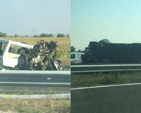 Две катастрофи блокираха магистрала Тракия край Пловдив СНИМКИ