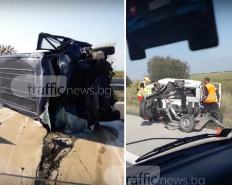 ВИДЕО с щетите от тежката катастрофа, която запуши магистралата между Пловдив и София