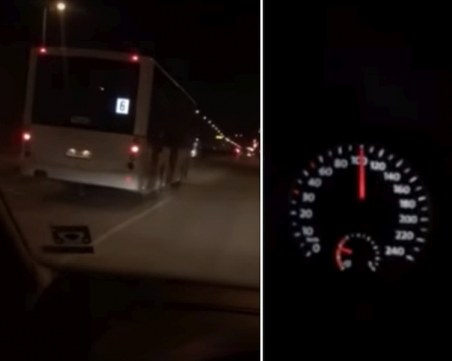Бърз и яростен шофьор на автобус по линия 6 хвърча със 100 км/ч в Пловдив ВИДЕО