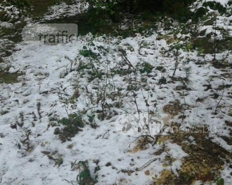 Сняг падна и на 30 км от Пловдив СНИМКИ