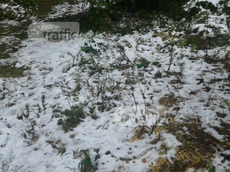 Сняг падна и на 30 км от Пловдив СНИМКИ