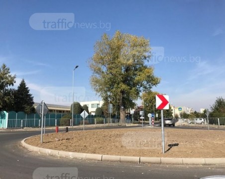 Слагат камери на най-новото кръгово в Пловдив СНИМКИ