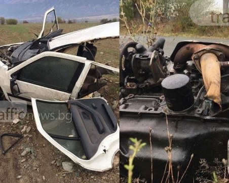 Шофьор с 4 месеца стаж е предизвикал зверския удар, разчленил кола край Карлово ВИДЕО и СНИМКИ