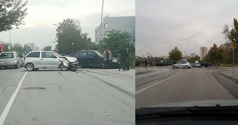 Две катастрофи в рамките на няколко минути на невралгични места в Пловдив СНИМКИ