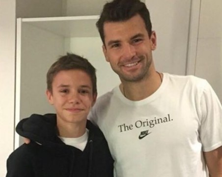 Бекъм на мача на Григор, синът му е фен №1 на тенисиста