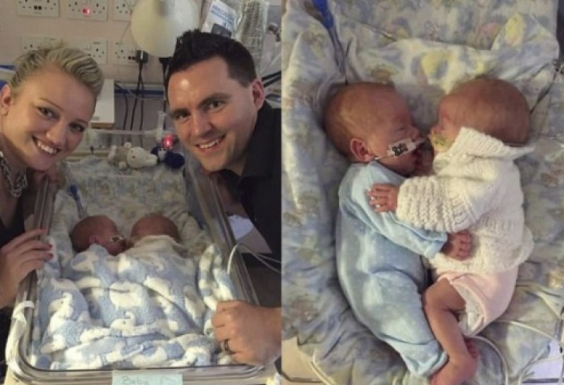 Близнаци се родиха преждевременно и спасиха животите си с прегръдки