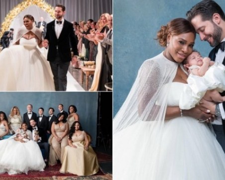 Бляскаво празнуване: Първите снимки на Серина Уилямс в сватбена рокля СНИМКИ