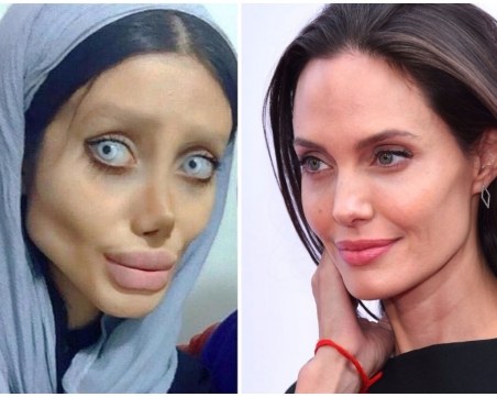 Това е само грим, нямам операции - коментира фенката на Анджелина, която се обезобрази