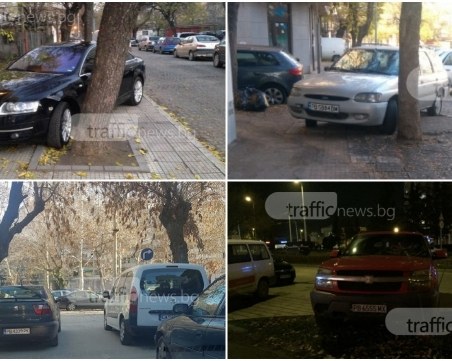 Изцепки на колела: Шофьори превърнаха тротоарите и улиците в Пловдив в паркинг СНИМКИ