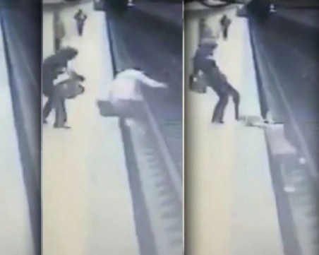 Зловещо: жена блъска момиче под метрото и я рита в главата, докато прави опит да се спаси СНИМКИ
