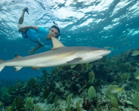 Нина Добрев се гмурна сред акули! Вижте защо ВИДЕО