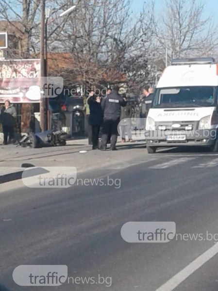 Катастрофа с моторист край Пловдив, има пострадал СНИМКА