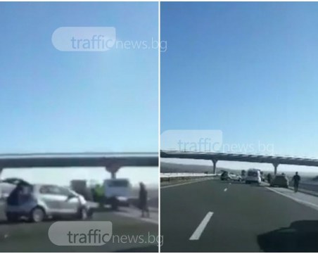 Катастрофа затруднява движението на магистрала Тракия