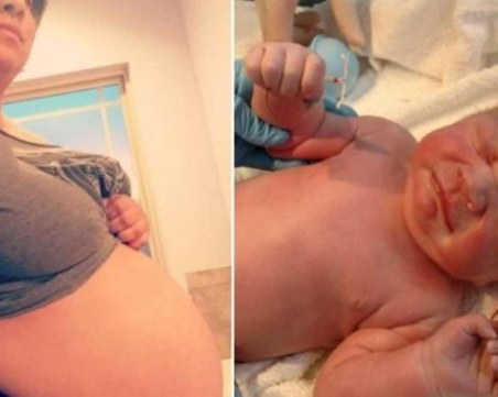 Невероятно! Вижте какво стиска това бебе, когато се появява на бял свят СНИМКИ