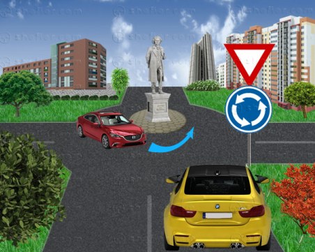 Кой е с предимство при преминаване през кръгово кръстовищe?