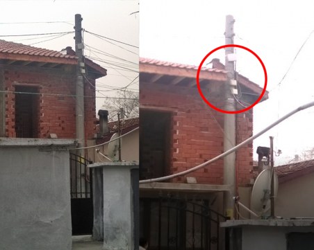 Инженерен гений! Ромско имение “подпира“ електрически стълб в Столипиново ВИДЕО