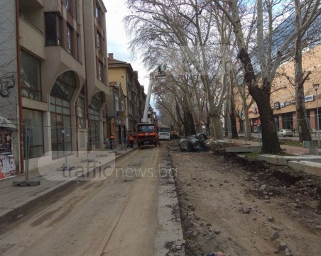 Офанзива на Руски! Кастрят дървета, къртят асфалт СНИМКИ