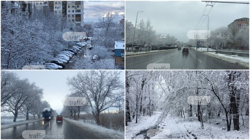 Снежна приказка в Пловдив! Движението е затруднено СНИМКИ