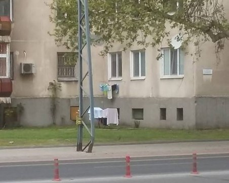 Гащи се веят на пловдивски булевард, жена просна прането си в градинка пред блока СНИМКА