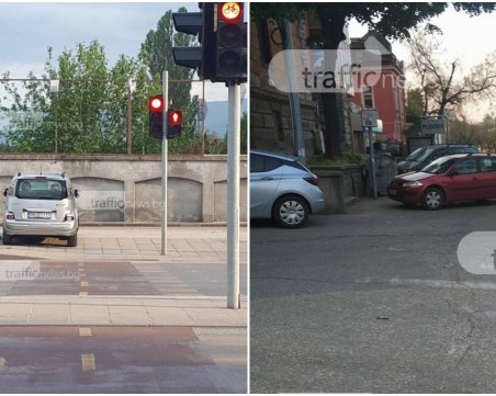 От пешеходната пътека напряко… и направо на тротоара СНИМКА