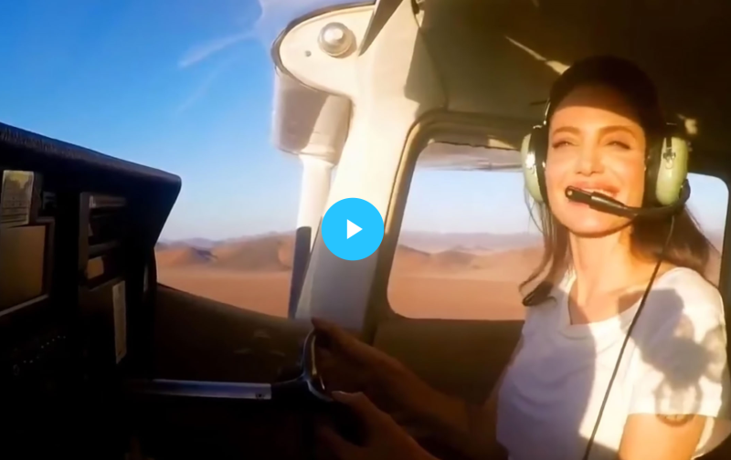 Анджелина Джоли полетя над пустинята на Намибия ВИДЕО